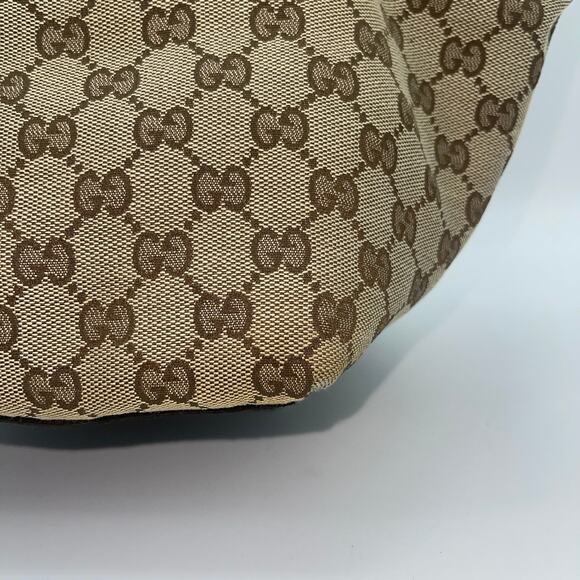 GUCCI Bag Canvas Sherry Web Line Tote GG Beige Red Green 131228 - Picture 13 of 16